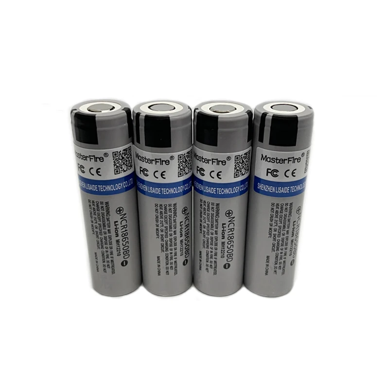 4pcs/lot MasterFire 18650 3.7V 3200mah NCR18650BD Rechargeable Lithium Battery Cell For Power Banks Flashlight Torches Batteries