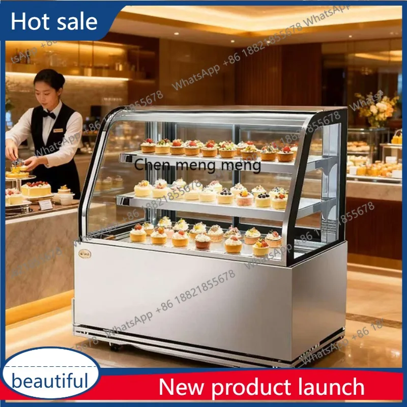 

A51 Изогнутая стеклянная холодильная витрина для торта Коммерческий фруктовый шкаф для хранения свежих продуктов с воздушным охлаждением