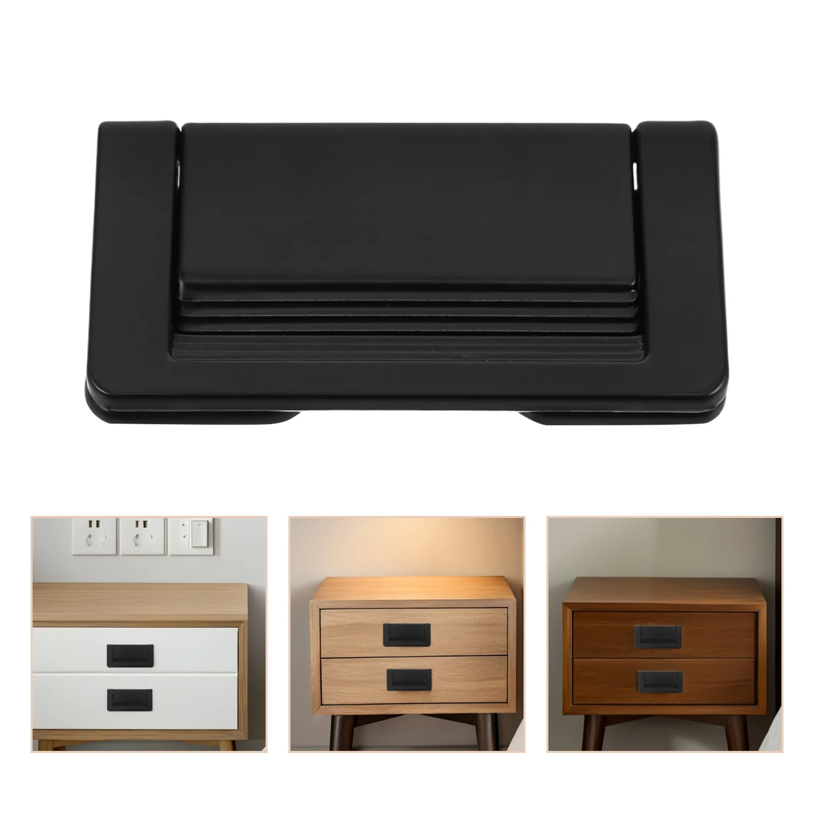 

Black Invisible Cabinet Door Handle Zinc Alloy Drawer Pull Furniture Hardware for Kitchen Bathroom Wardrobe Minimalist Style