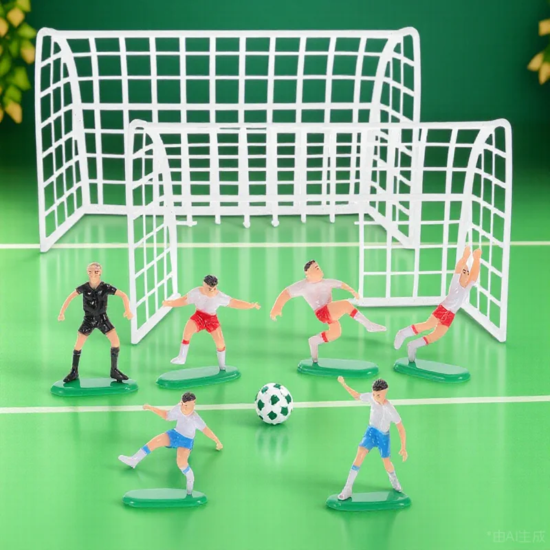 

Football Cake Topper Set Soccer Player Decor for Birthday Party Food Grade Plastic Celebration Theme Non Edible