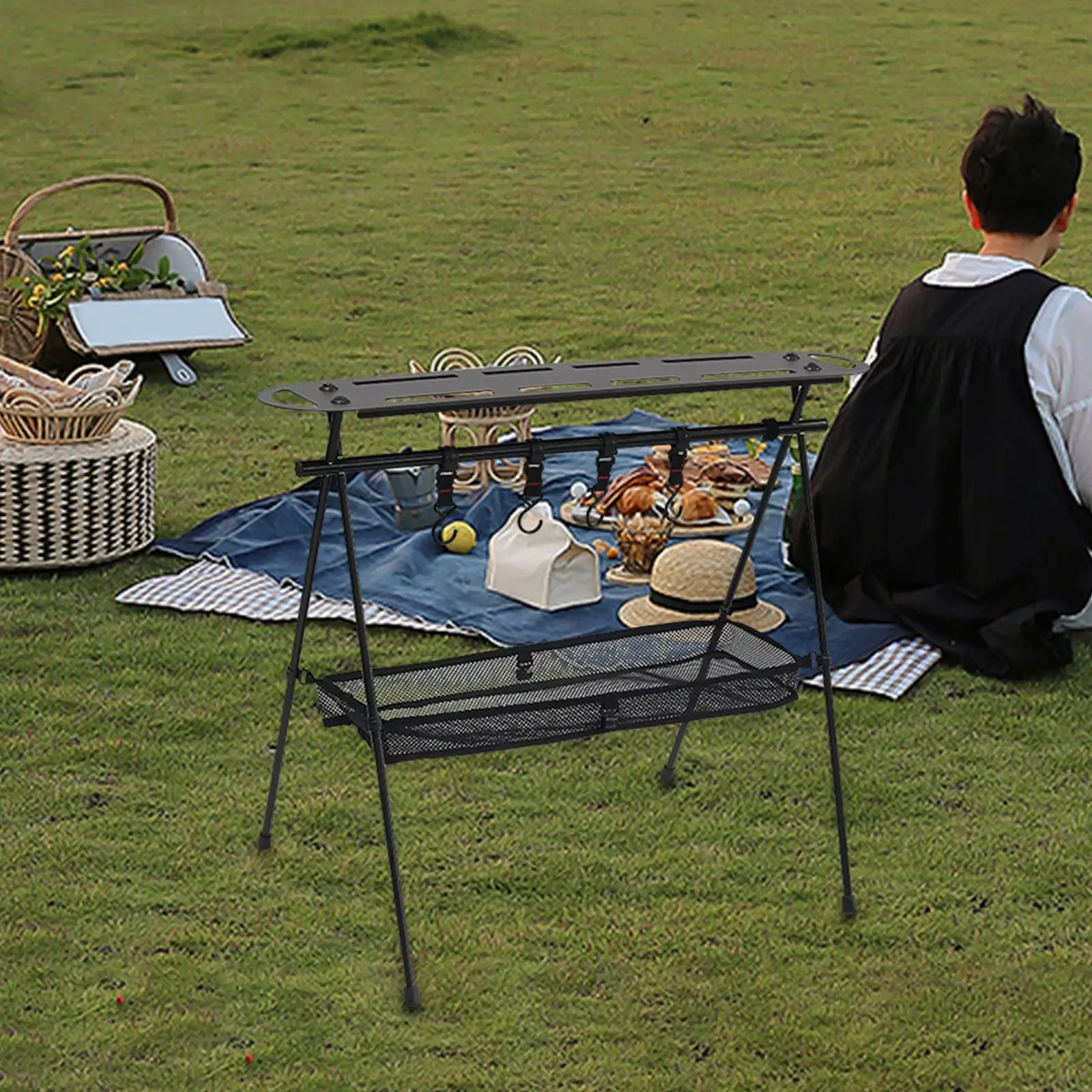 منظم شبكي للتخييم والشواء للطهي في الهواء الطلق #3