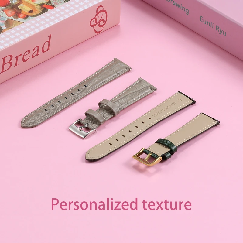 Crocodile pattern leather strap for Swarovski watch straps 5580352/5452498 /5452495/5452501 cowhide strap for women's wristband