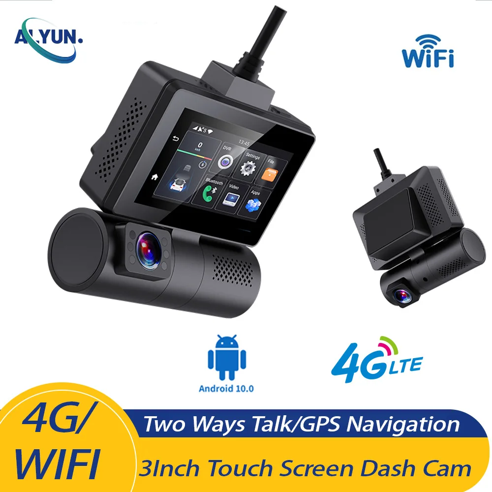 3''Touch ADAS 4G Android DVR Remote Parking Monitor Dash Cam WIFI GPS Dual lens 2WAY Talk Live Streaming on Car ASSIST APP