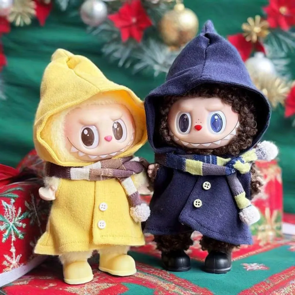 2025, neue Kleidung für Labubu-Puppen, Kleidung, Elfen-Umhang, Mantel, rot, Weihnachten, Neujahr, Kleidung, Outfit, Zubehör [keine Puppe]