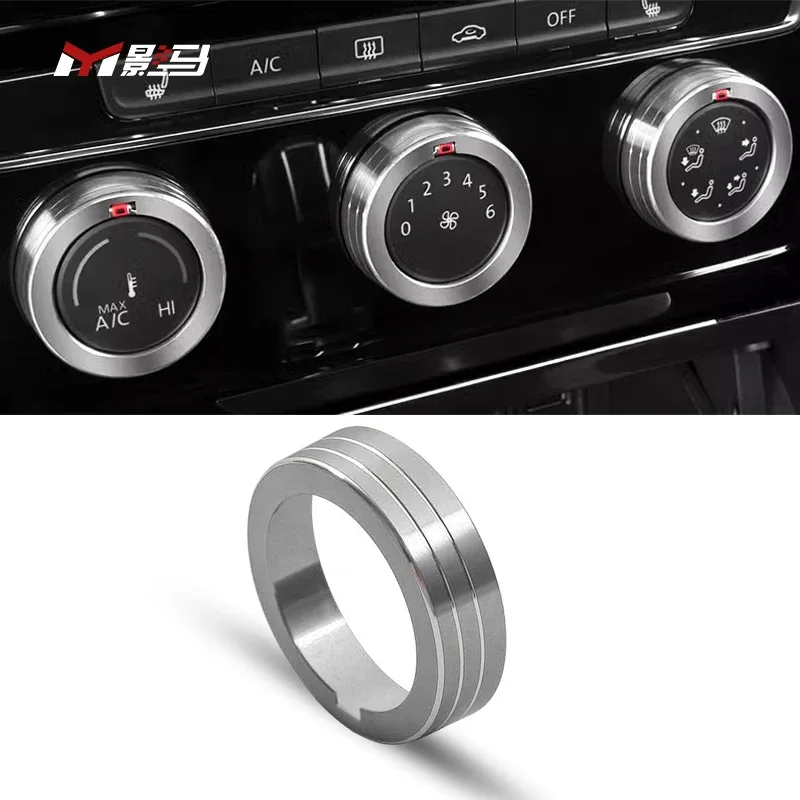 FOR Volkswagen Golf 7 7.5 Center Console AC Radio Aluminum alloy switch knob ring protection ring interior refit