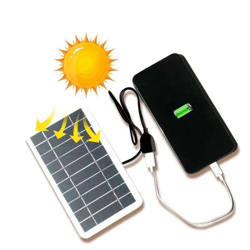 Mini Portable Solar Charger Flexible Solar Power Charging Panel Dc Interface Usb Output For Mobile Phone Battery Recharge