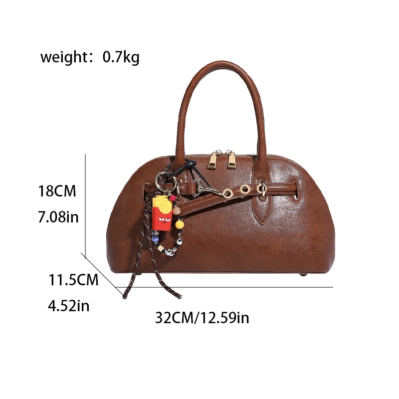 

Premium PU Leather Bowling Tote Bag for Women Luxury Designer Shoulder Crossbody Pillow Bag Summer Fashion Trend Handbags