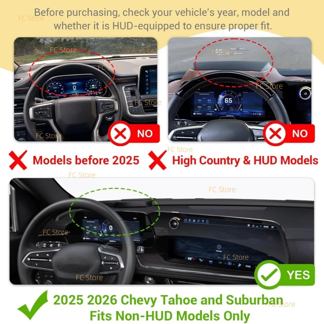 For Chevy 2025 2026 Tahoe & 2025 2026 Suburban Dashboard Organizer Tray  Accessories Instrument Cluster Storage Tray