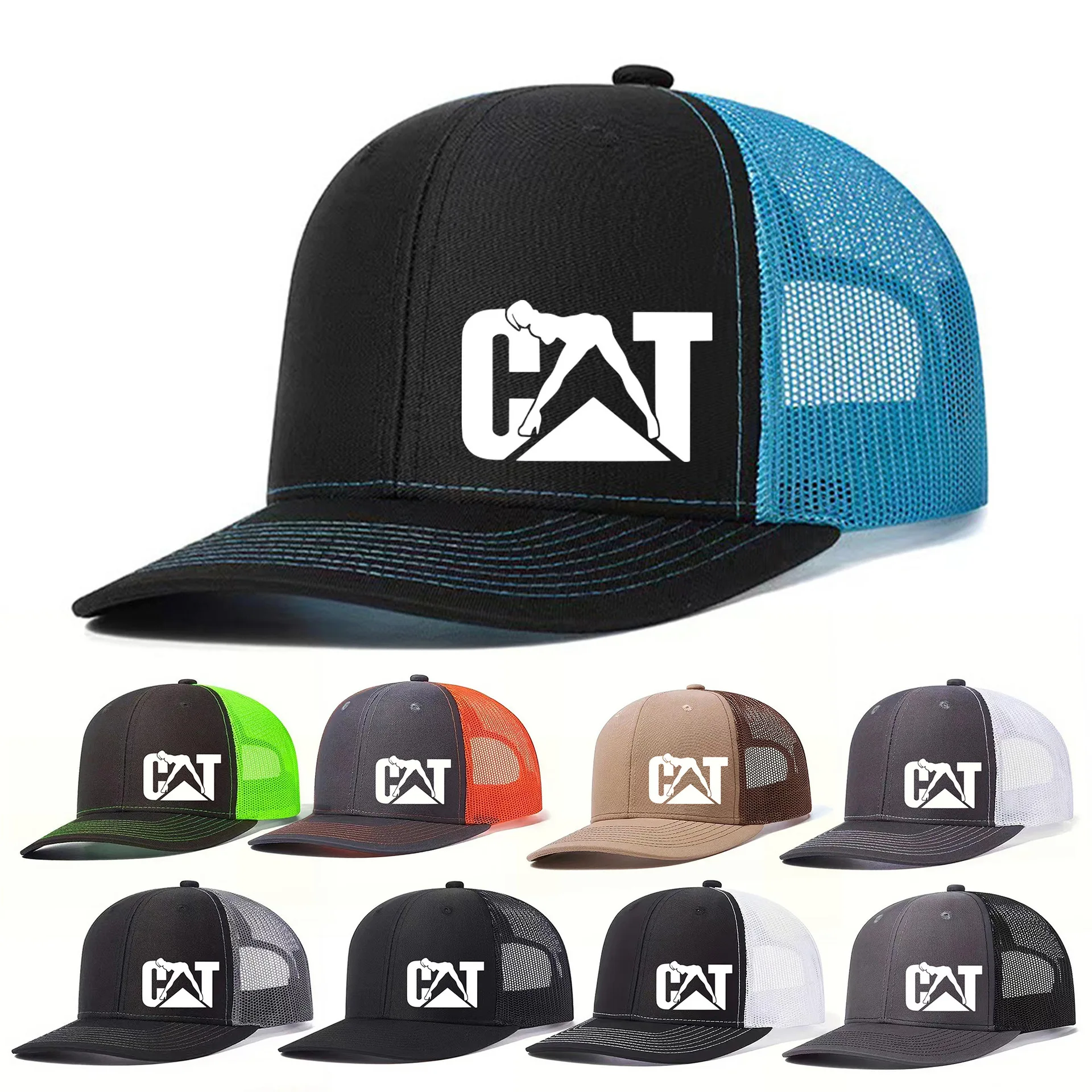 New Fashion Summer Mesh Hat Richardson Truck Cap Print Pattern Micro-curved Driver Hats men Sunshade Fishing Baseball Caps