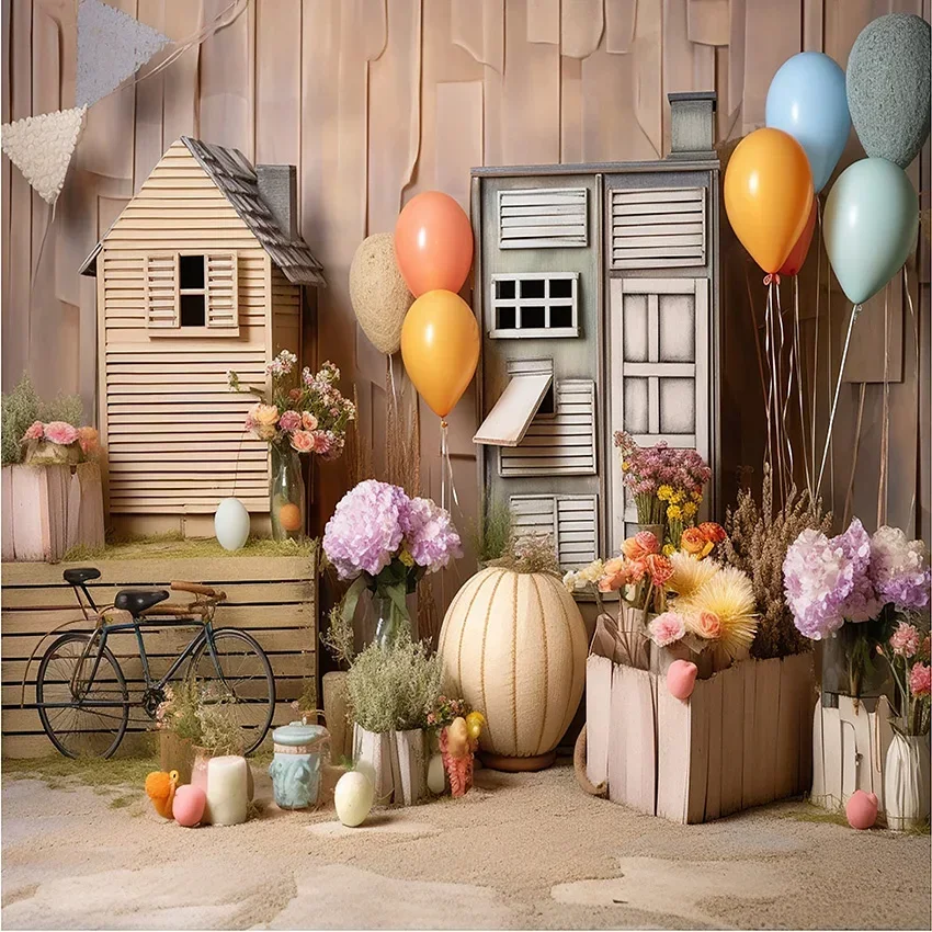 Mehofond Photography Background Spring Easter Egg Farm House Kids Birthday Party Cake Smash Portrait Decor Backdrop Photo Studio