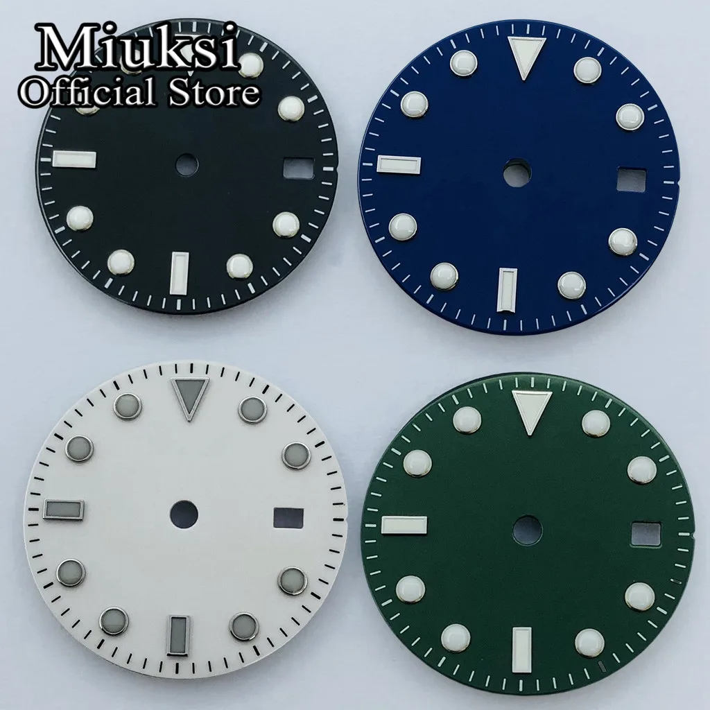 Miuksi 31.5mm watch dial luminous dial fit NH35 movement