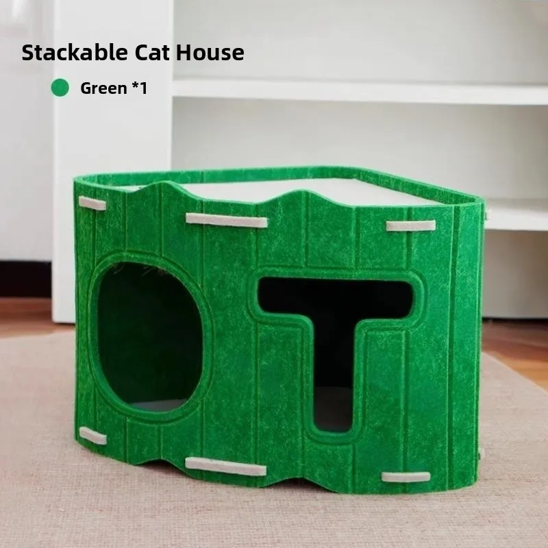 

New pe Villa Multi-layer Tree Hole House Standing Sle Felt Scratching Board All-season Universal elter