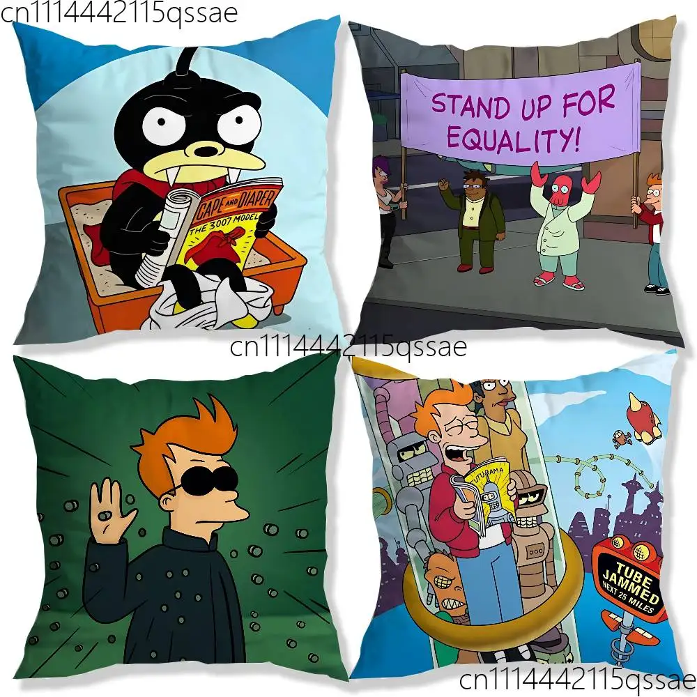 F-Fry F-Futurama Pillow Case Square Bedroom Sofa Leisure Comfort Cushion Car Home Decoration