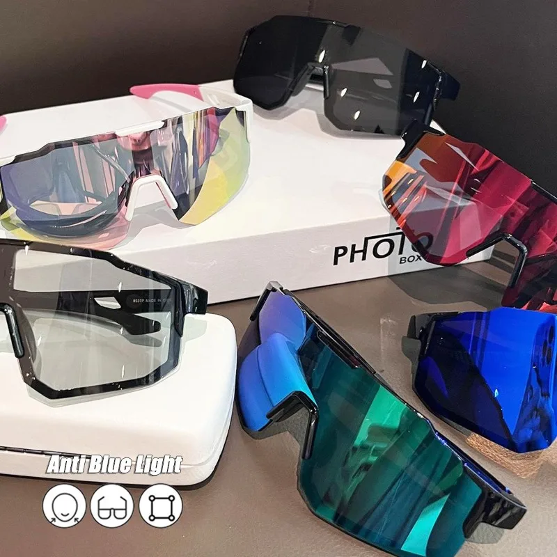 Cycling Sunglasses Large Frame UV400 Shades Outdoor Sports Windproof Anti-Ultraviolet Hiking Climbing Goggles Unisex