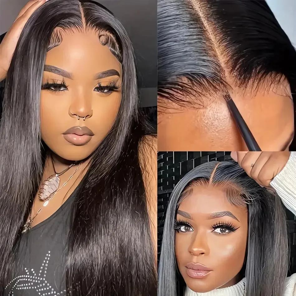 Glueless Wig Smooth Straight Brazilian Human Hair 13x4 Lace Frontal Wigs 5x5 6x4 Hd Transparent Lace Closure For Women Pre-Cut