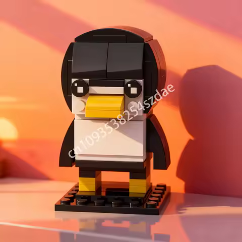103pcs MOC Tux Penguin Linux Mascot Brickheadzed Model Building Blocks Toys Construction Idea Brick Christmas Gift Kids Birthday