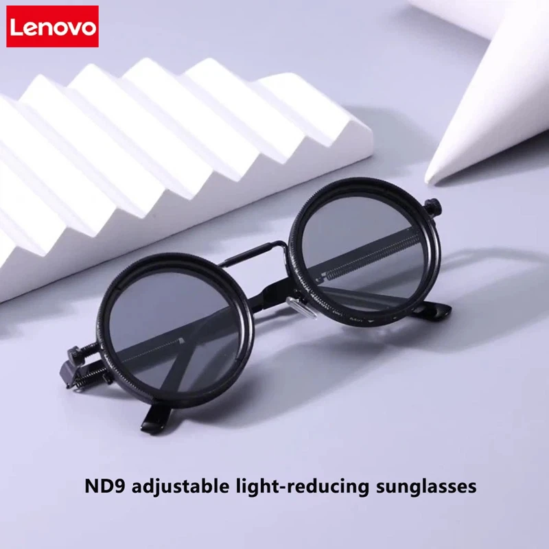 샤오미 메탈 라운드 펑크 ND9레벨 조절 가능한 디밍 선글라스 개성 여성 편광 UV400 패션 남성 야외 선글라스