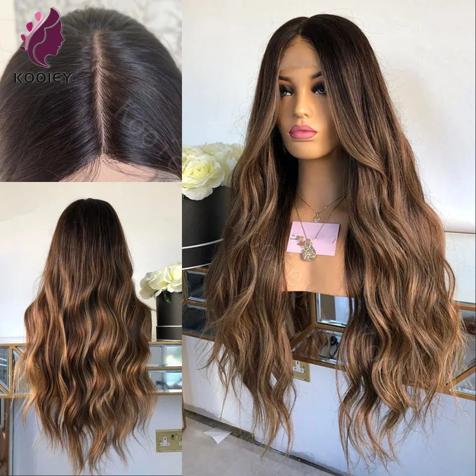 HD Lace Highlight Brazilian Glueless Body Wave Silk Top Wig Dark Brown Colored 13x6/13x4 Lace Front Human Hair Wigs For Women