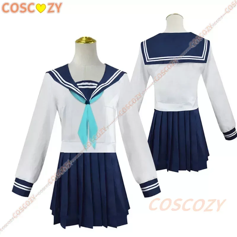 Disfraz de Cosplay de Shikanoko Noko, uniforme escolar de Anime, falda JK, peluca de red rosa