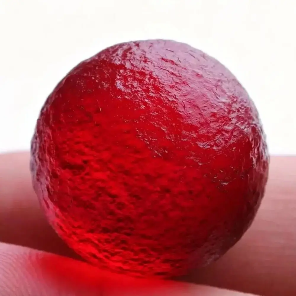 Natural Red Meteorite Asteroid Ball Realistic Texture Czech Meteorite Sphere Collector's Mineral Specimen Gift