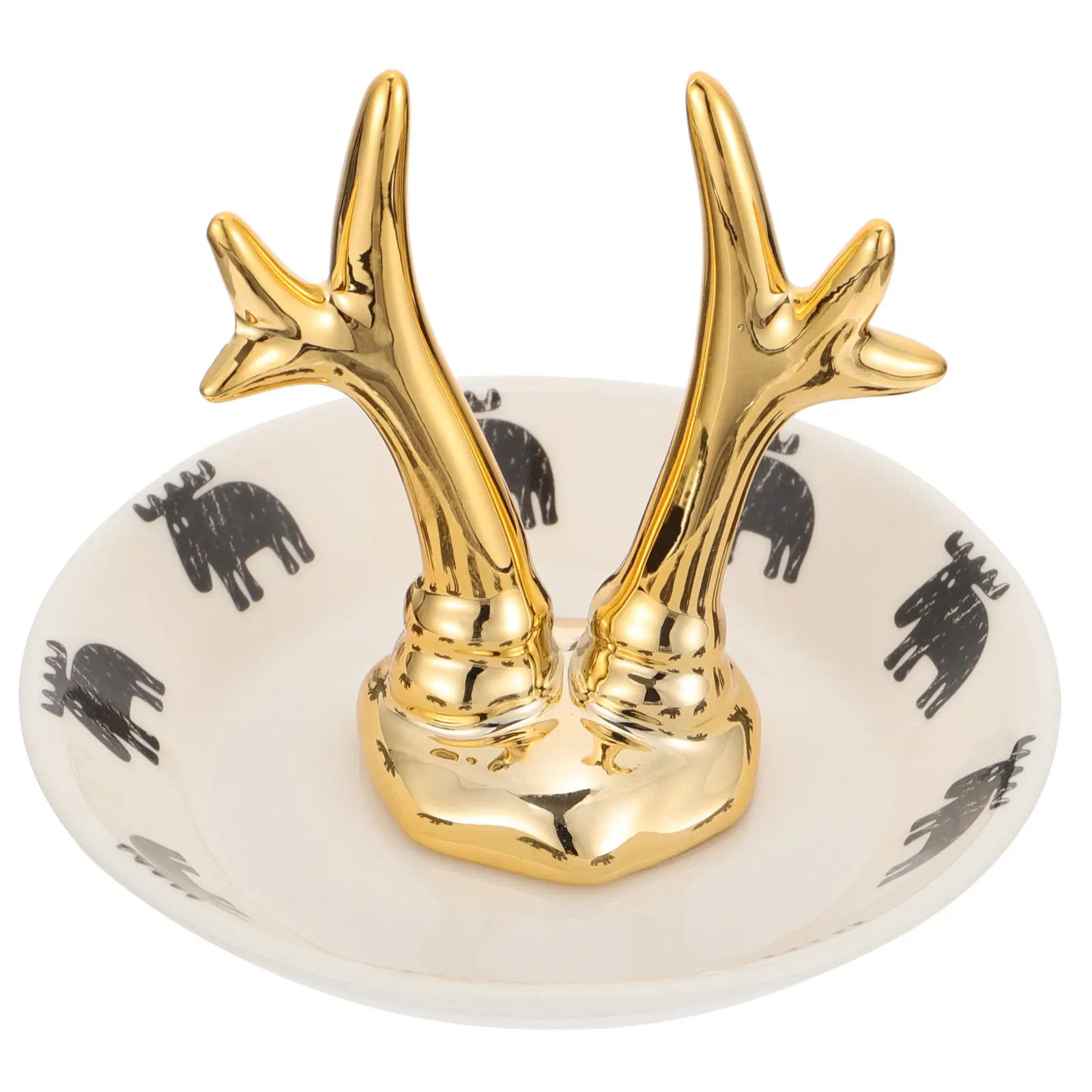 

Керамическая подставка для украшений в форме оленя, 1 шт., изящный дизайн, для хранения колец, серег, ожерелий, декор для спальни и ванной комнаты