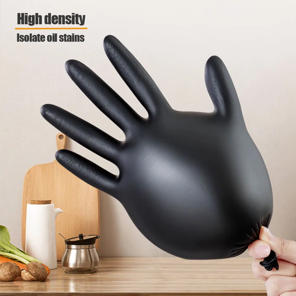 10/20 PCS Nitrile Gloves Latex Free Black Disposable Gloves for Household Cleaning Waterproof Kitchen Garden Work Gloves