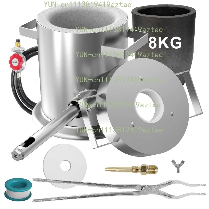 6kg/8kg/15kg Stainless Steel Small Gas Melting Furnace, Fast Melting Equipment for Aluminum Copper Gold Silver