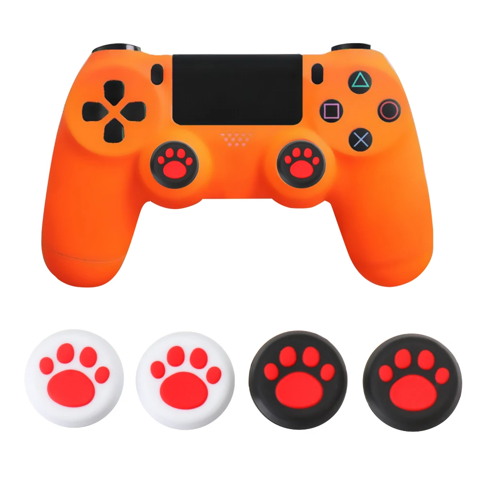 4 Pcs Soft Replacement Cover Protector Silicone Controller Thumb Sticks Grips Caps For Sony PlayStation 5 PS5 PS4/3 XBox