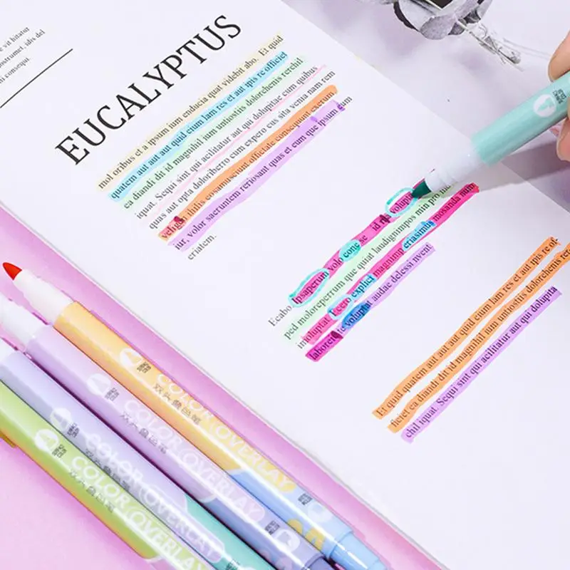 Rotuladores Resaltadores para dibujar, rotuladores de doble punta de colores, sujeción cómoda, herramienta de manualidades DIY para diario, póster, tarjeta de felicitación
