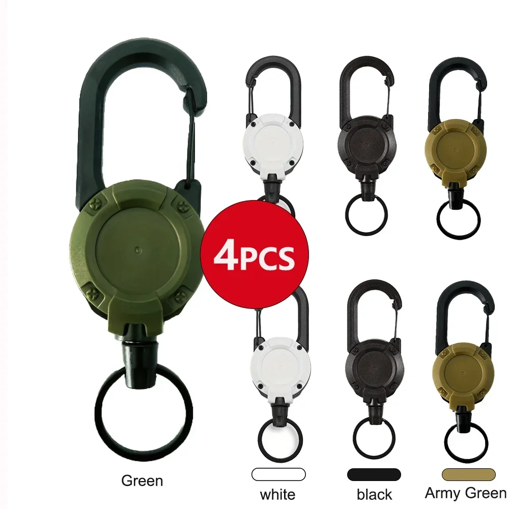 

1/2/4pcs Extendable Retractable Holders Keychain Badge Reels Heavy Duty Clip With Carabiner Key Chain For Men Outdoor Bags