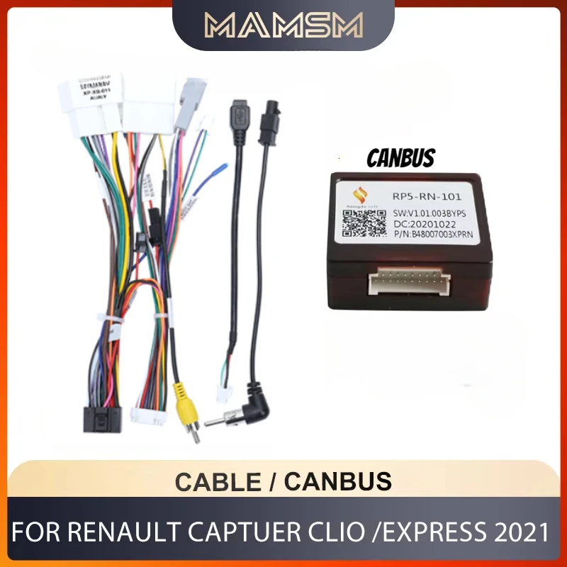 Android Car Radio Multimedia Canbus box Adaptor For Renault Captur Dacia Sandero Duster Logan Clio With Wiring Harness Cable