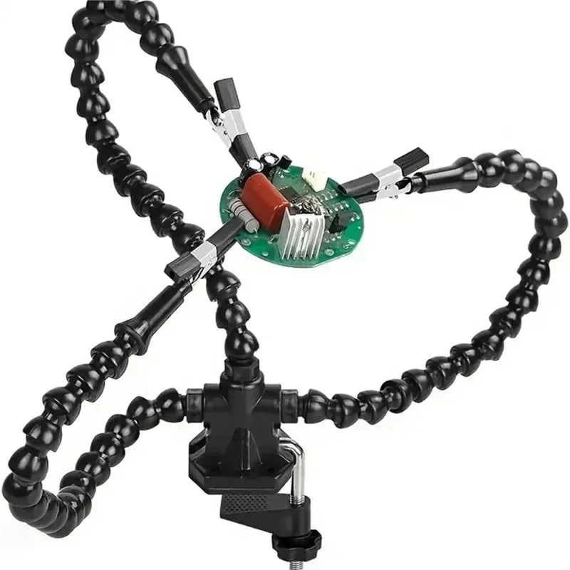 

AT29-Soldering Iron Holder Soldering Station With 3Pcs Flexible Arms Third Helping Hand Tool Pcb Welding Repair Tools
