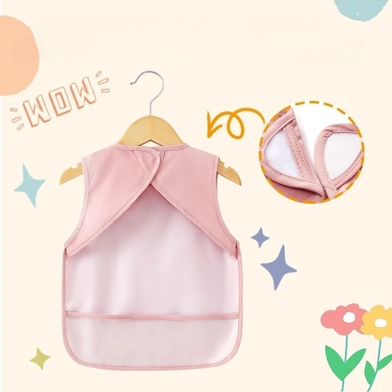 Celemek Bayi 1-3 Tahun, Lucu, Warna-warni, Motif Kartun, Anti Air, untuk Makan, Menggambar, Lengan Panjang, untuk Bayi yang Belajar Makan Sendiri