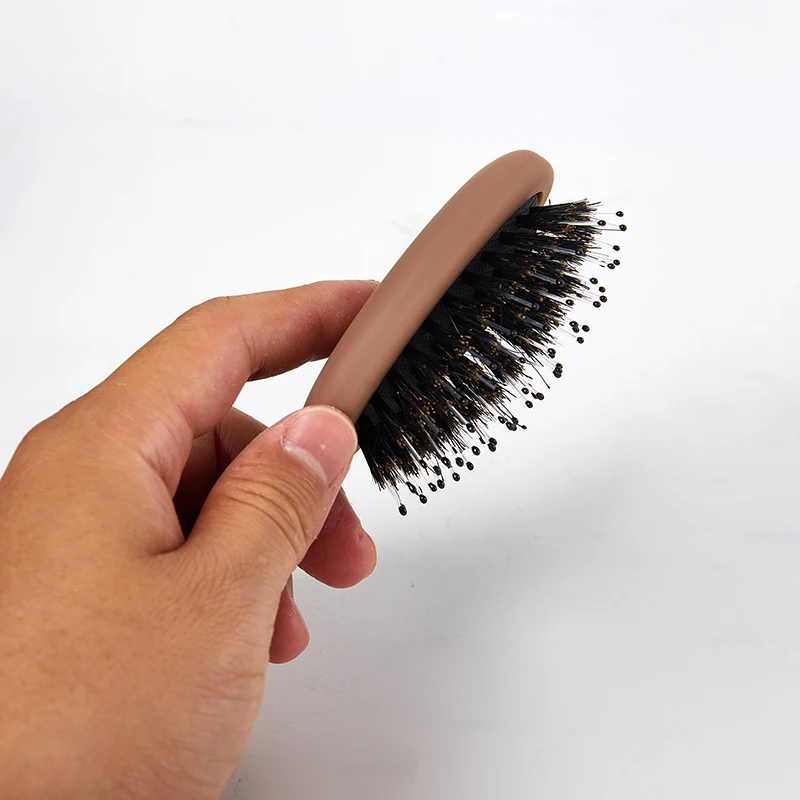 1Pcs Portable Mini Natural Boar Bristle Oval Hair Brush Comb Head Scalp Massage Comb Salon Hair Care Brush Styling Tool