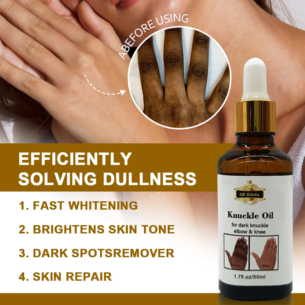 5D Gluta Knuckle Whitening Oil Remove Dark Spots on Fingers，Knees，Elbows Thighs Skin Brightening Serum