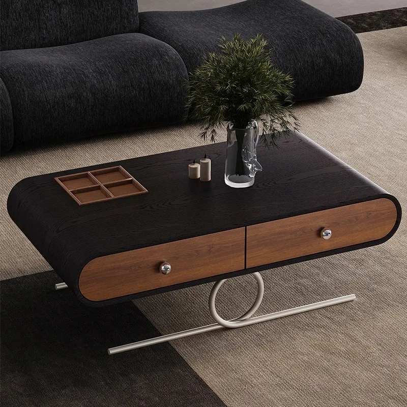 

Hardware tea table walnut retro simple coffee table