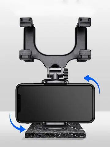 SEAMETAL Rearview Mirror Phone Holder for Car Free Rotation Adjustment Phone Mount Stable Gripper Smartphone Navigation Bracket