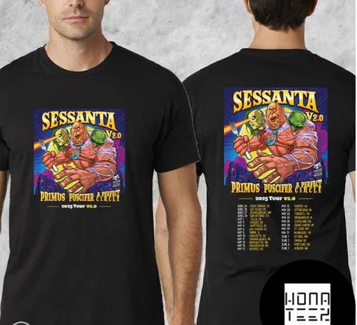 A PERFECT CIRCLE And PRIMUS And PUSCIFER Sessanta V2.0 Tour 2025 Fan Gifts Shirt