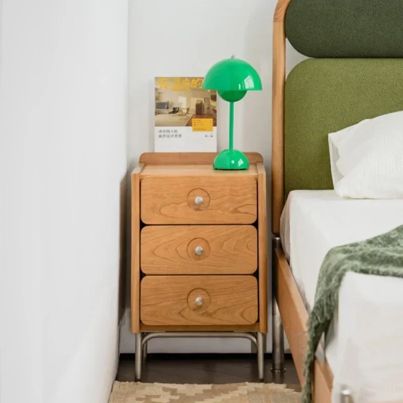 

Bedside table Small apartment narrow retro light luxury modern crevice Italian simple bedroom small Hot sales