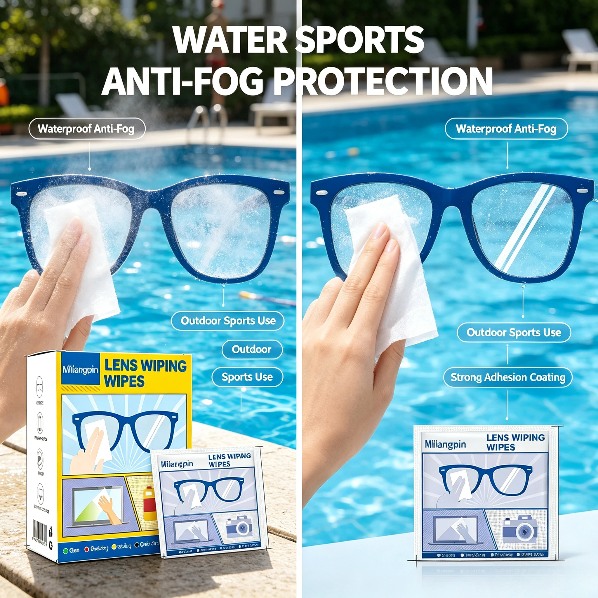 Portable Anti-fog and Anti-dust Cleaning Wipes for Glasses; a Single Sheet Provides Long-lasting Water-spot-free Lenses. image 3