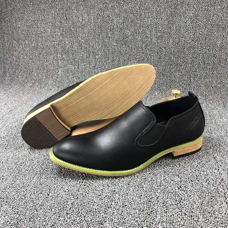 Spring Autumn New Style Men's Leather Shoes Simple Casual Single Shoes Daily Pointed Men's Shoes