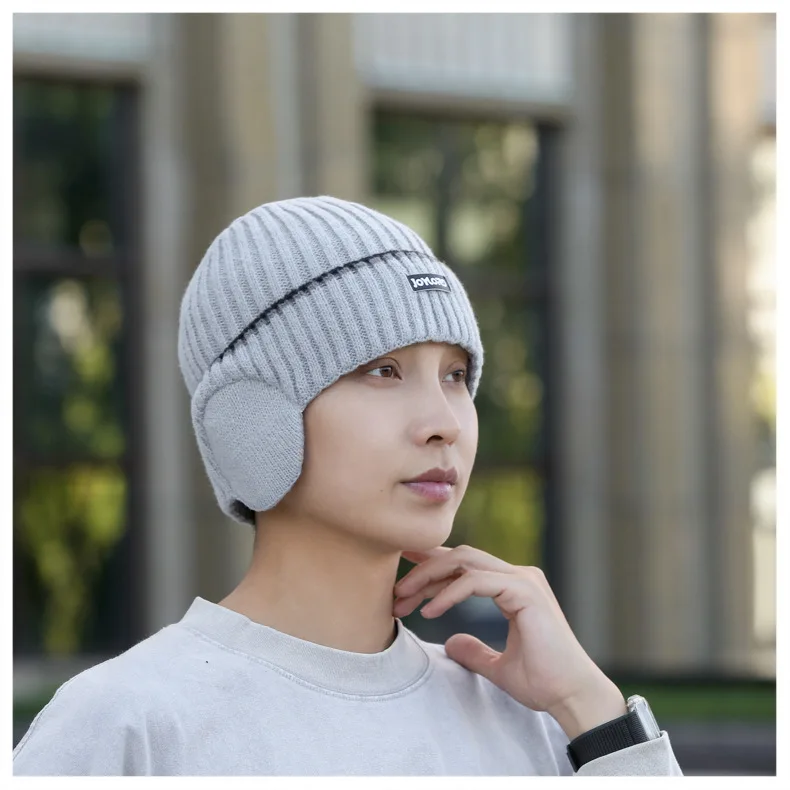 

Fashion Head Headwear Cap Hugger Toque Stocking Watch Men Winter solid-color Knitted Hats Men Woolen Hat Men Warm Fleece 2M65