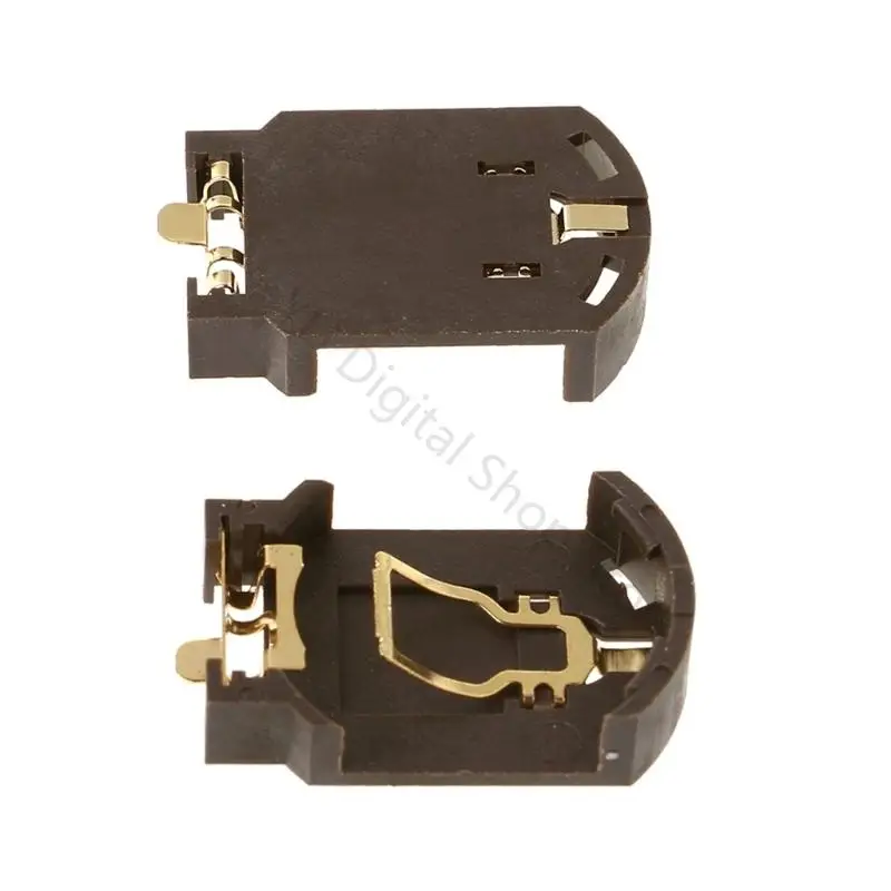 96BA 20 Stück 3V CR2032 horizontaler SMD-Münzknopfbatteriehalter, brauner Behälter – Detail 9