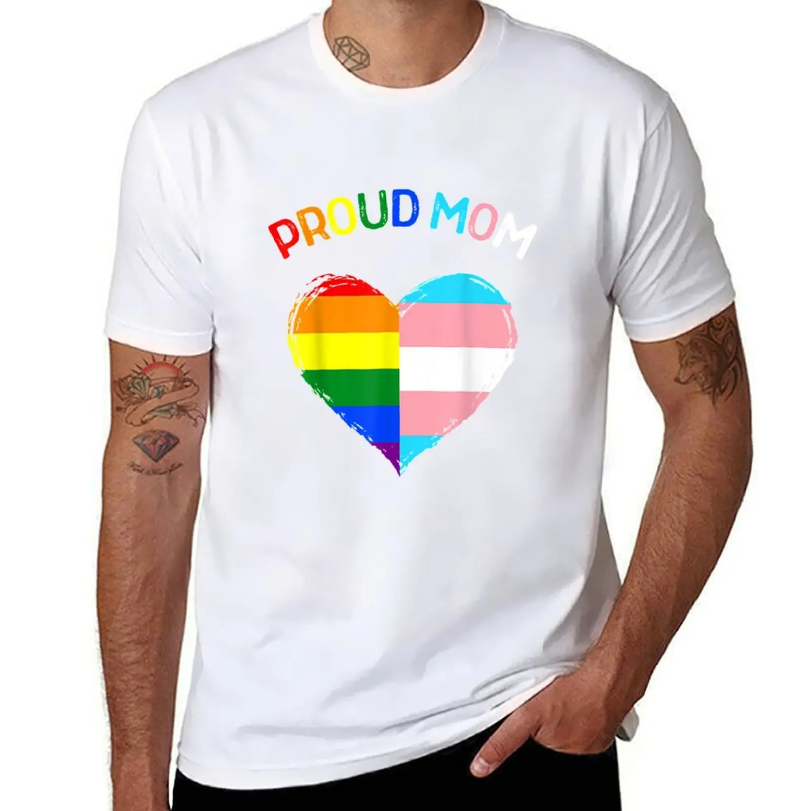 

Proud Ally LGBTQ Transgender Proud Mom Proud Trans Mom T-Shirt man t shirt graphic t shirt custom print T-Shirt