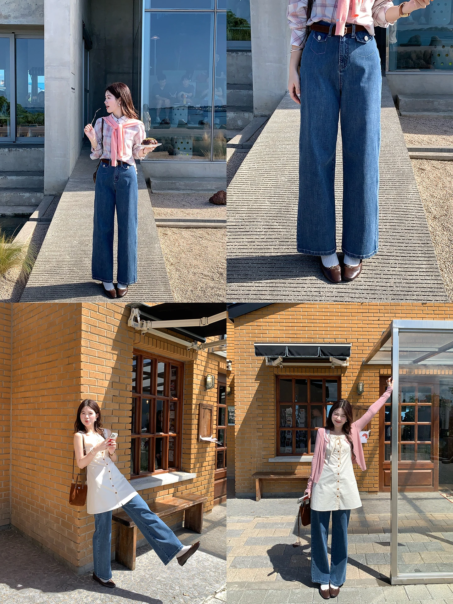 

Свободные широкие прямые джинсы синего цвета для женщин, корейский стиль, хлопок, без стрейча, осень-зима, новинка