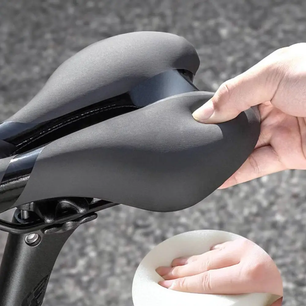 Comfortable Road Mountain Bicycle Saddle Thickened Silicone Cushion Hollow Breathable Leather Seat Pad Cycling Parts