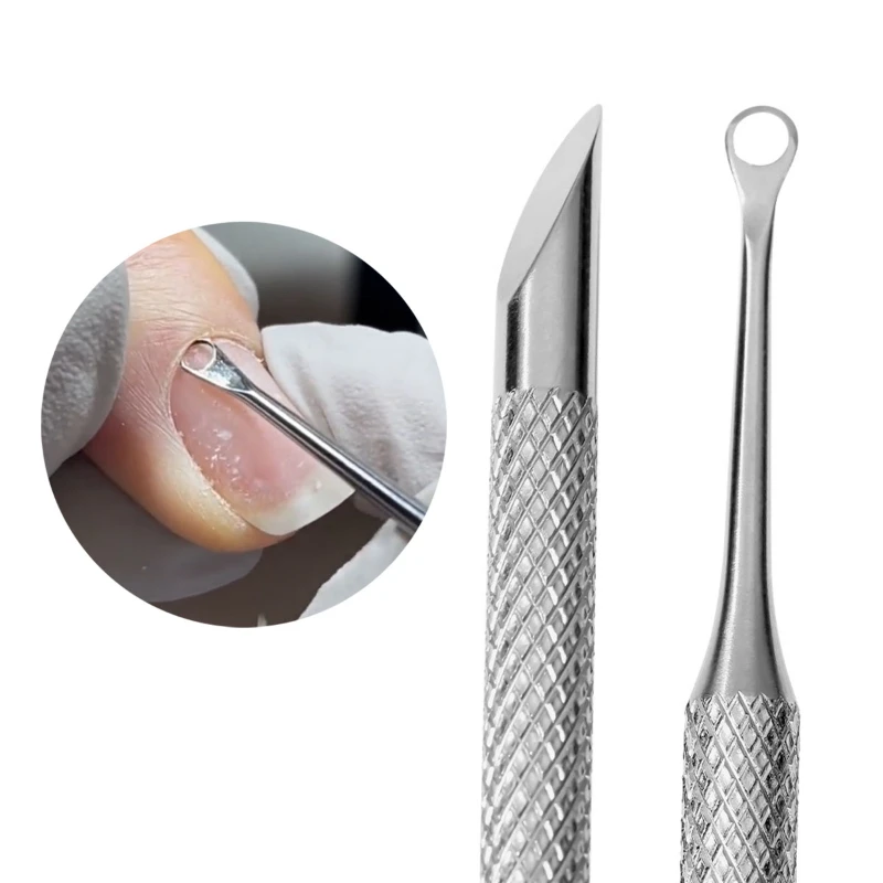 Nail Double-ended Use cerchio in acciaio inossidabile testa smussata spingi cuticole rimozione bastoncini per Manicure strumento accessori per unghie