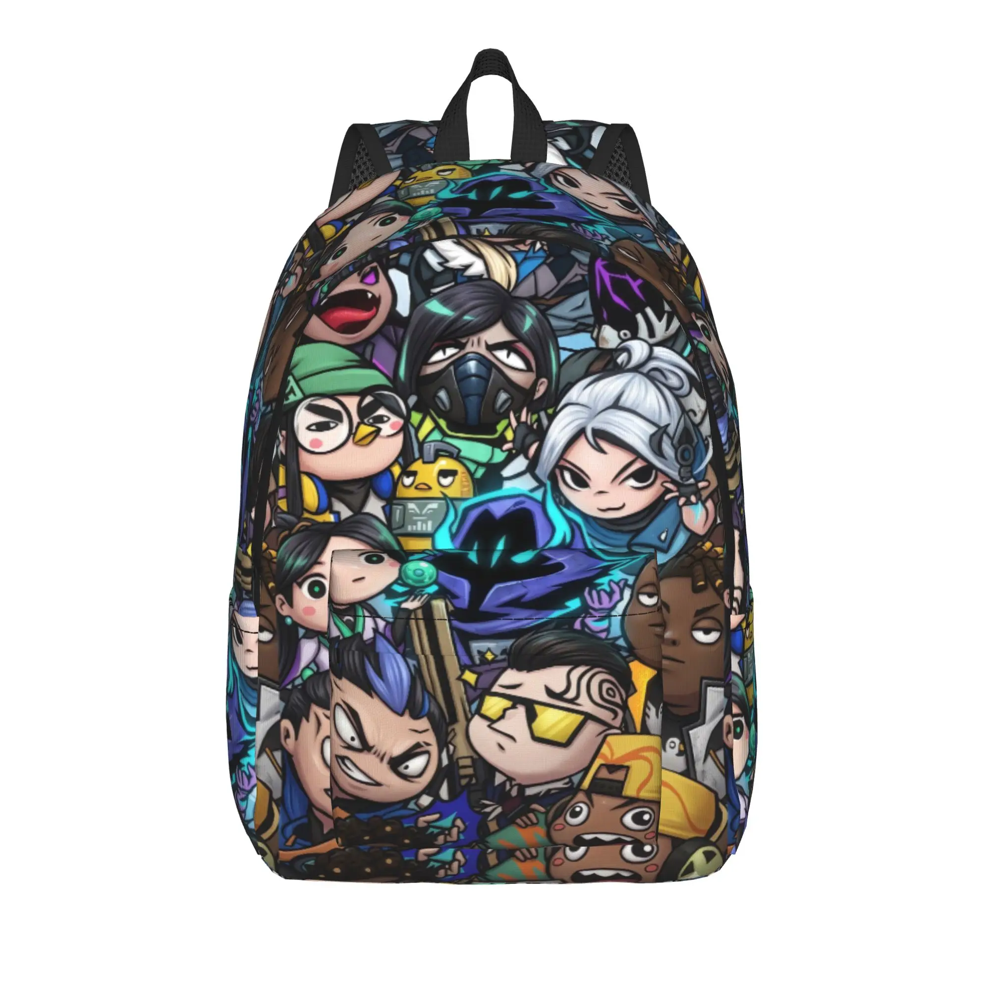 Backpack Teen V-Valorant Breathable Backpacks Polyester Kawaii High School Bags Travel Custom Rucksack