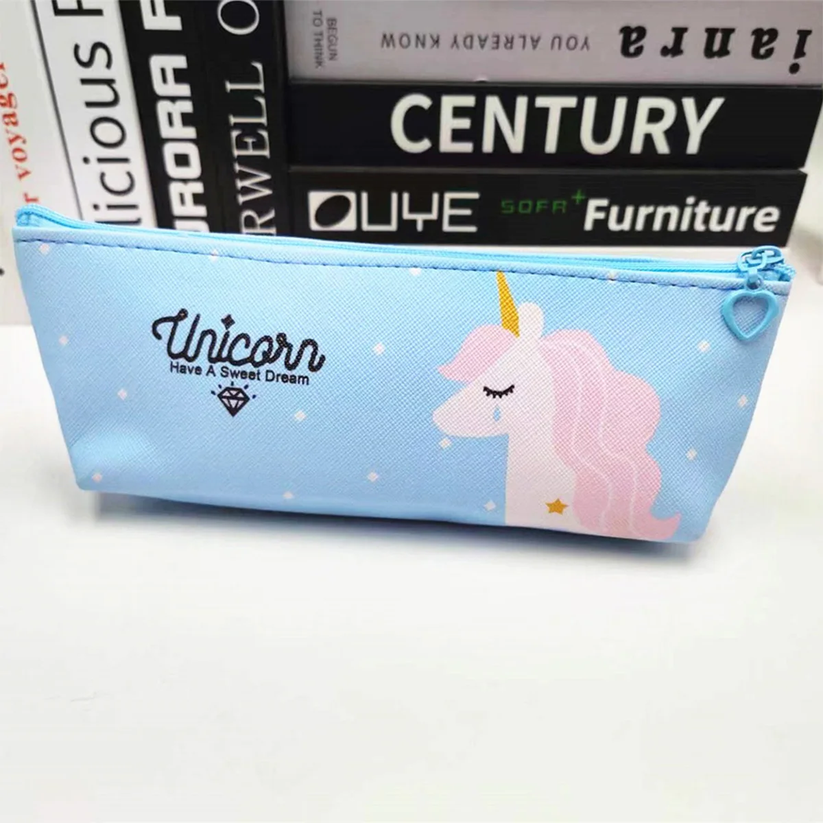 Unicorn PU Leather Pencil Case With Cute Waterproof School Supply Organizer Back to School Essentials College Stationery Bag