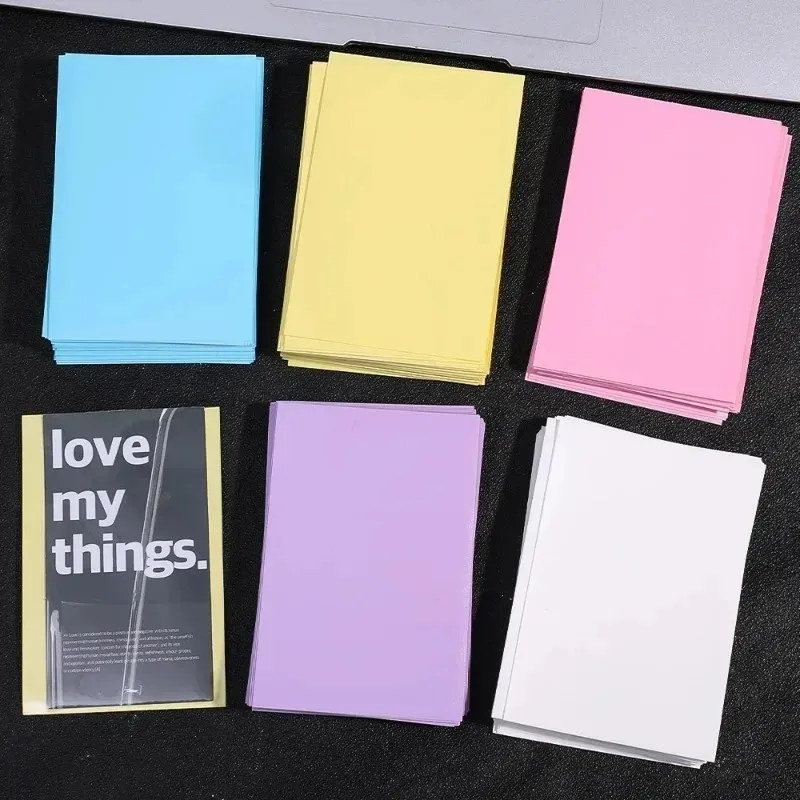 90/60/30/Pcs Kpop Card Sleeve Holder Transparent Card Film Cover Solid Back Sleeves Storage Photocard Holder Game Card Protector